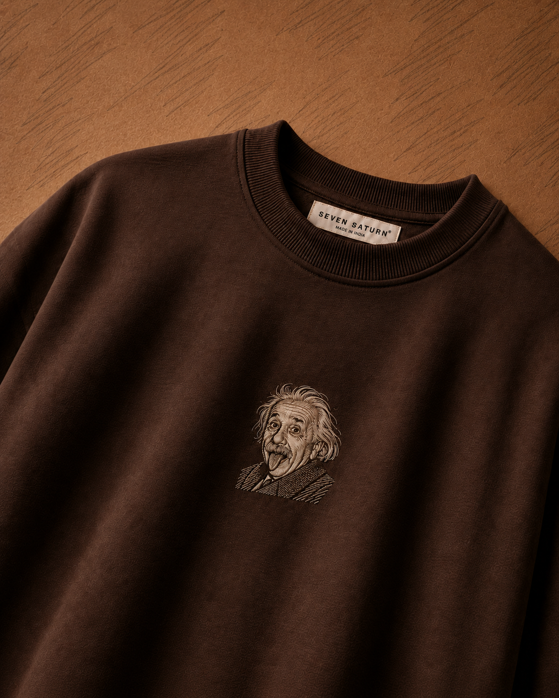 Brown Einstein Graphic Regular T-Shirt