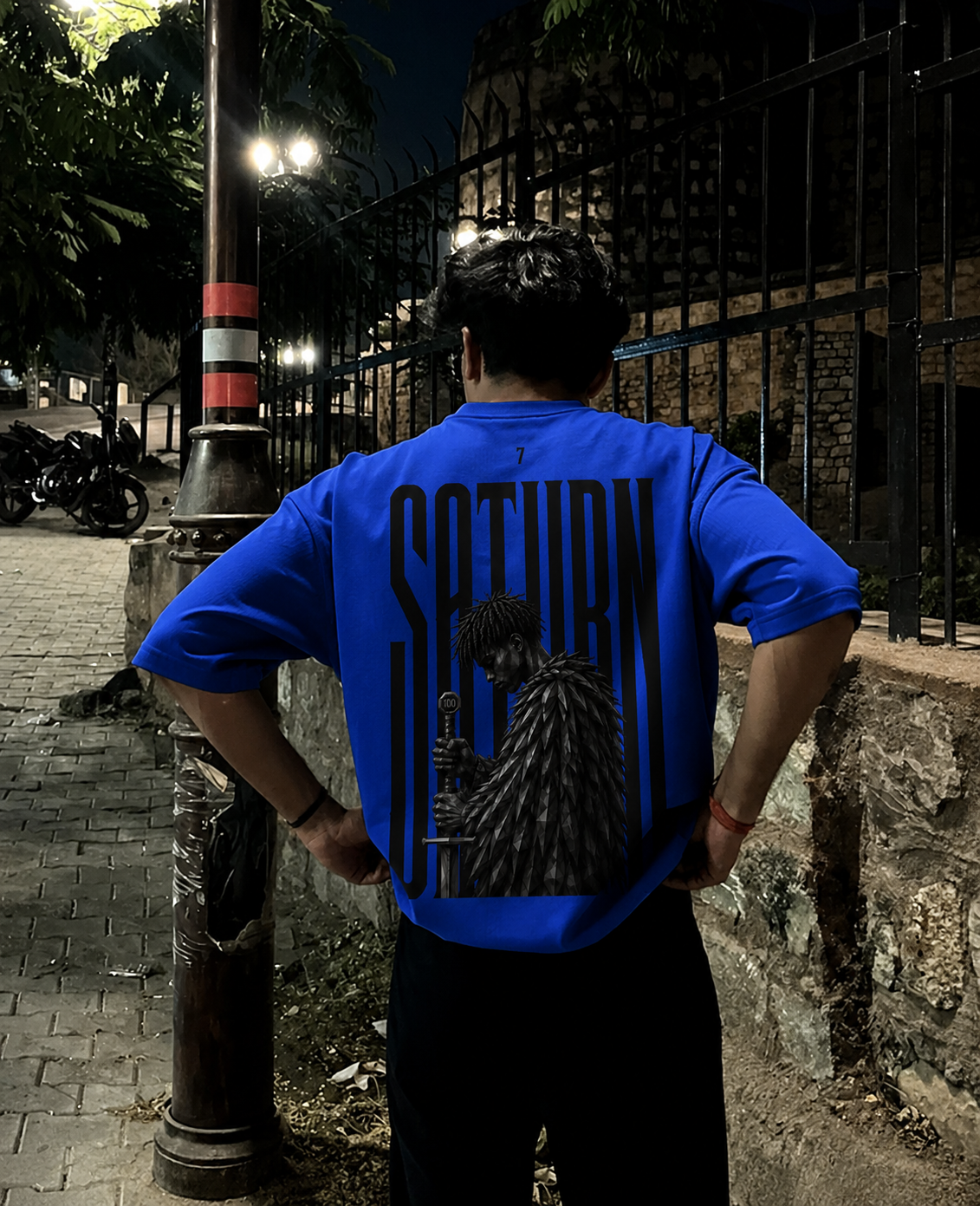 Urban night walk Blue Oversized T-Shirt