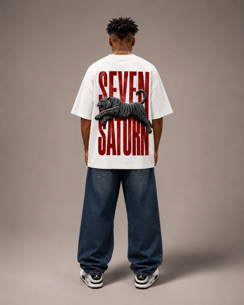 White Oversized Saturn Mark T-Shirt