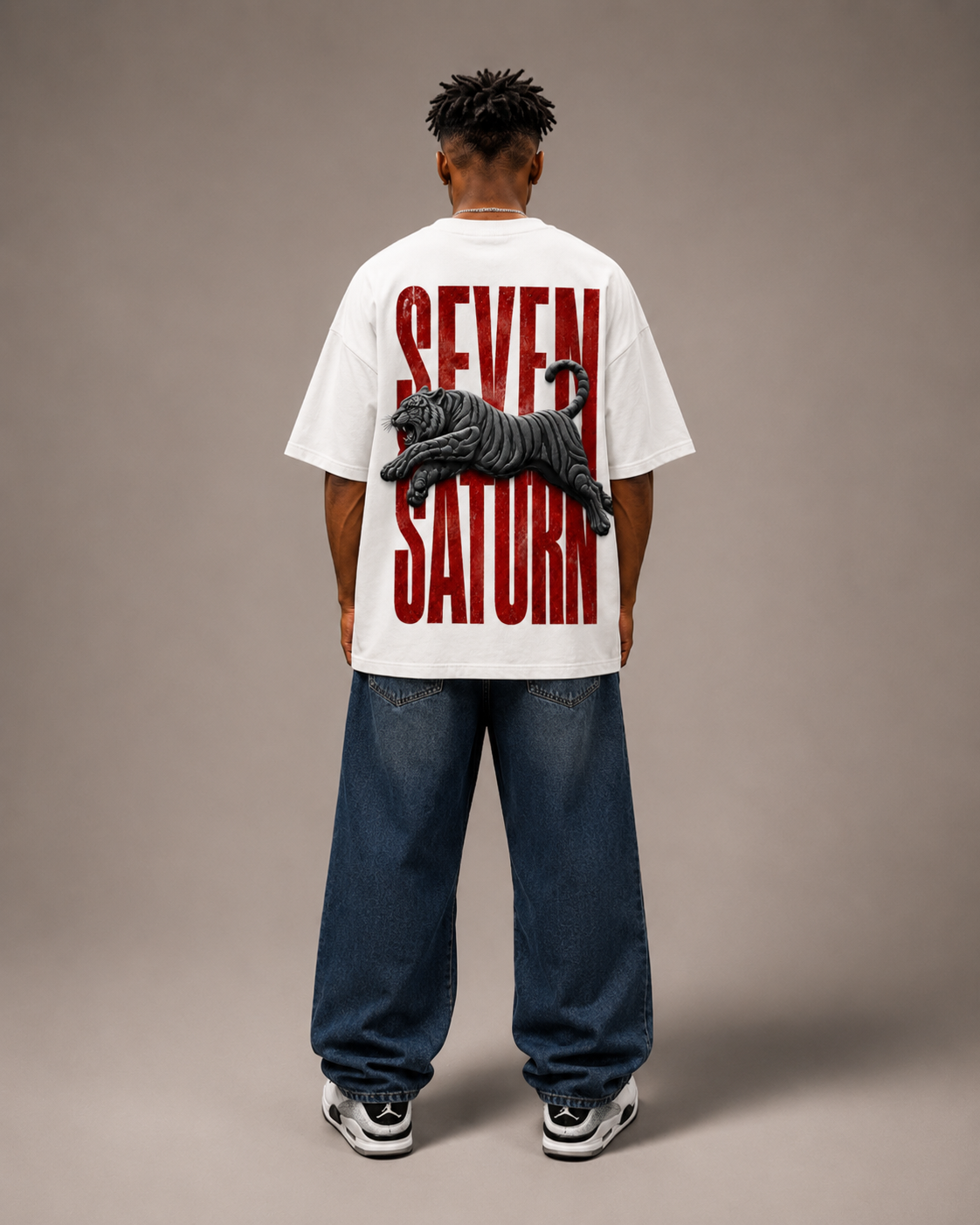 White Oversized Saturn Mark T-Shirt