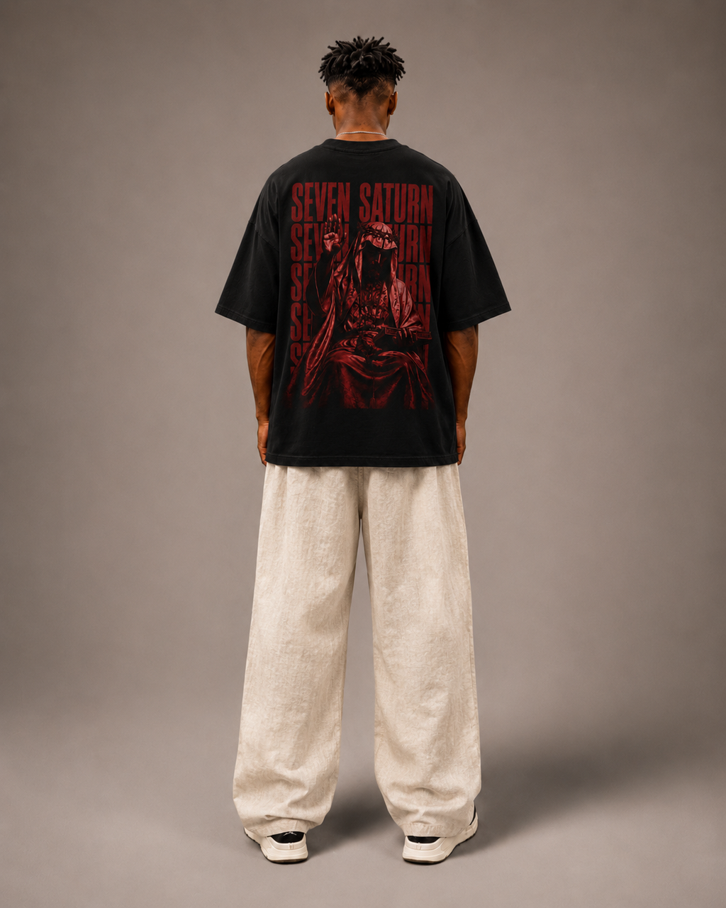 Saint Saturn Oversized Black T-Shirt