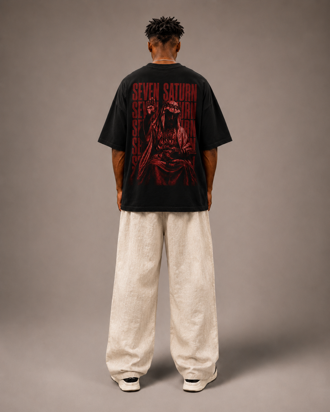 Saint Saturn Oversized Black T-Shirt