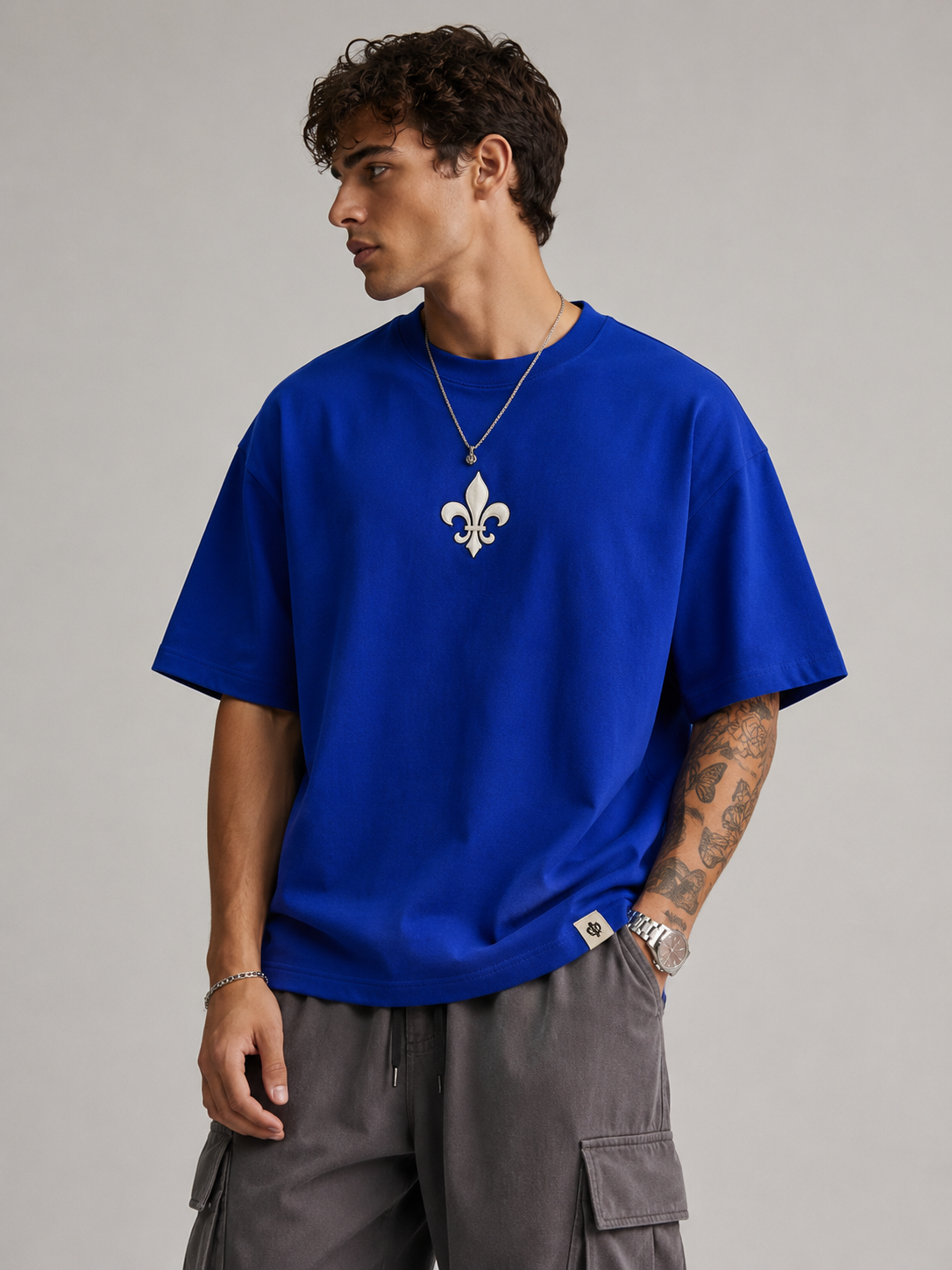 Fleur Mark Royal Blue Regular T-Shirt
