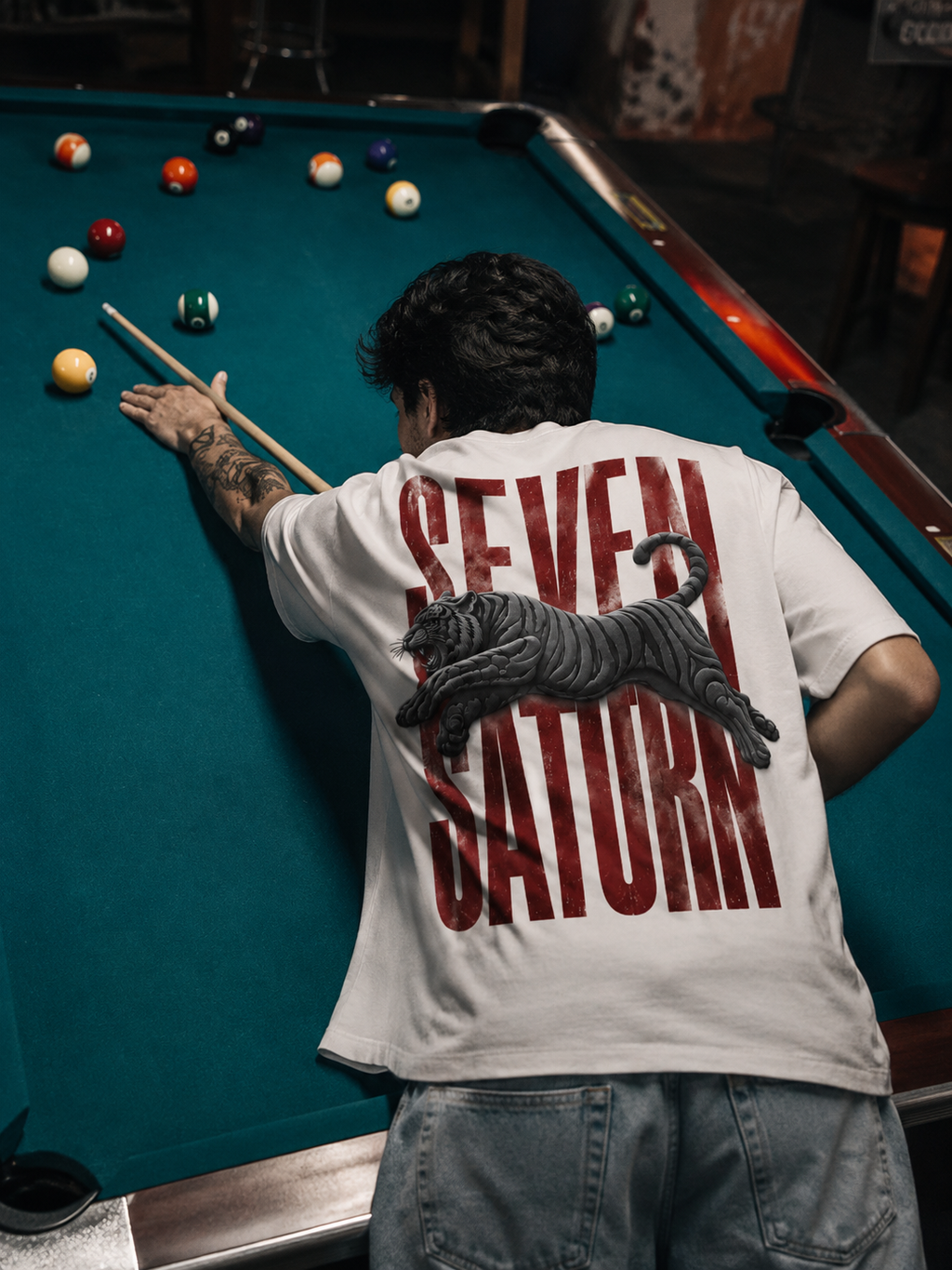 White Oversized Saturn Mark T-Shirt