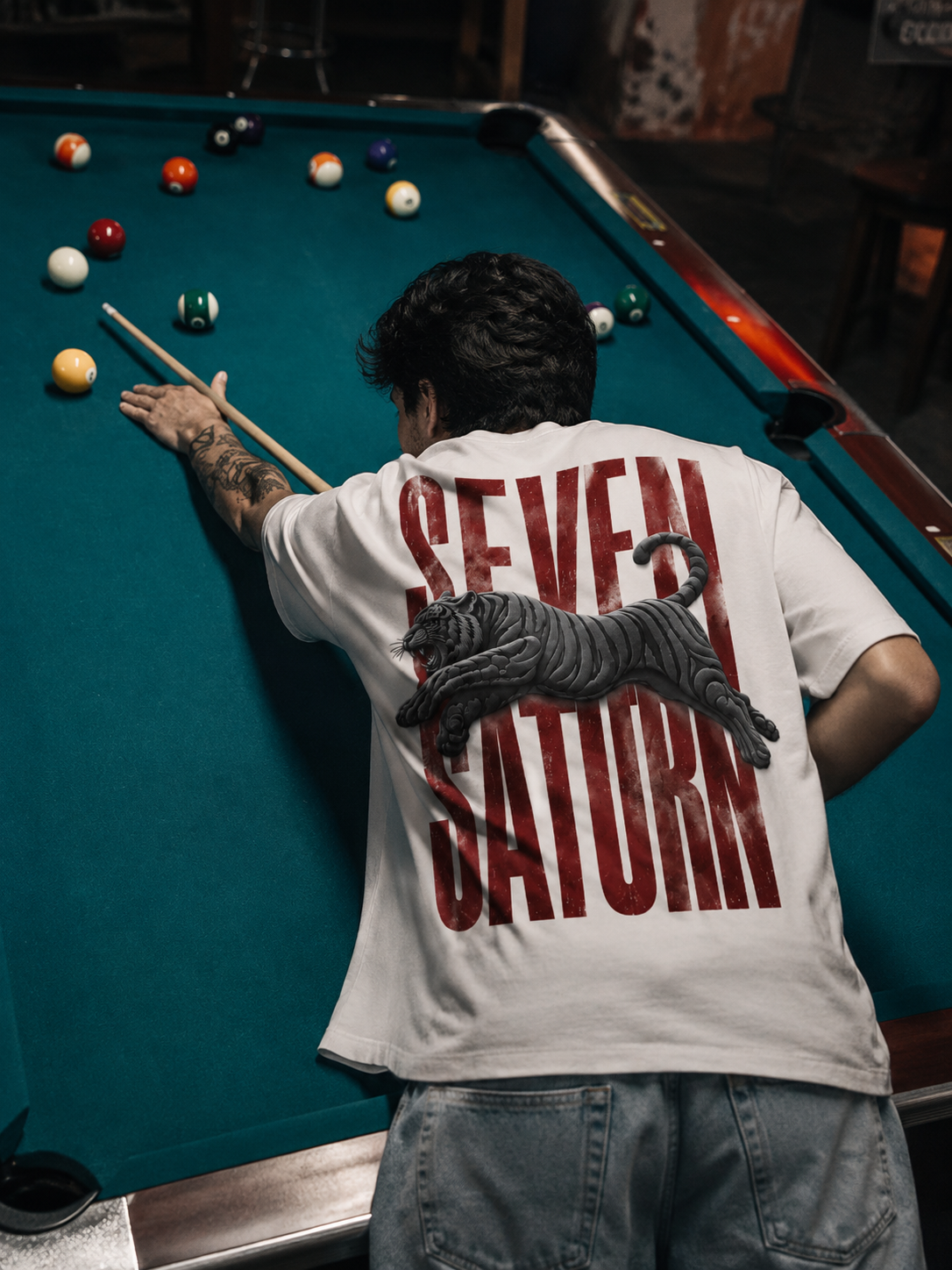 White Oversized Saturn Mark T-Shirt