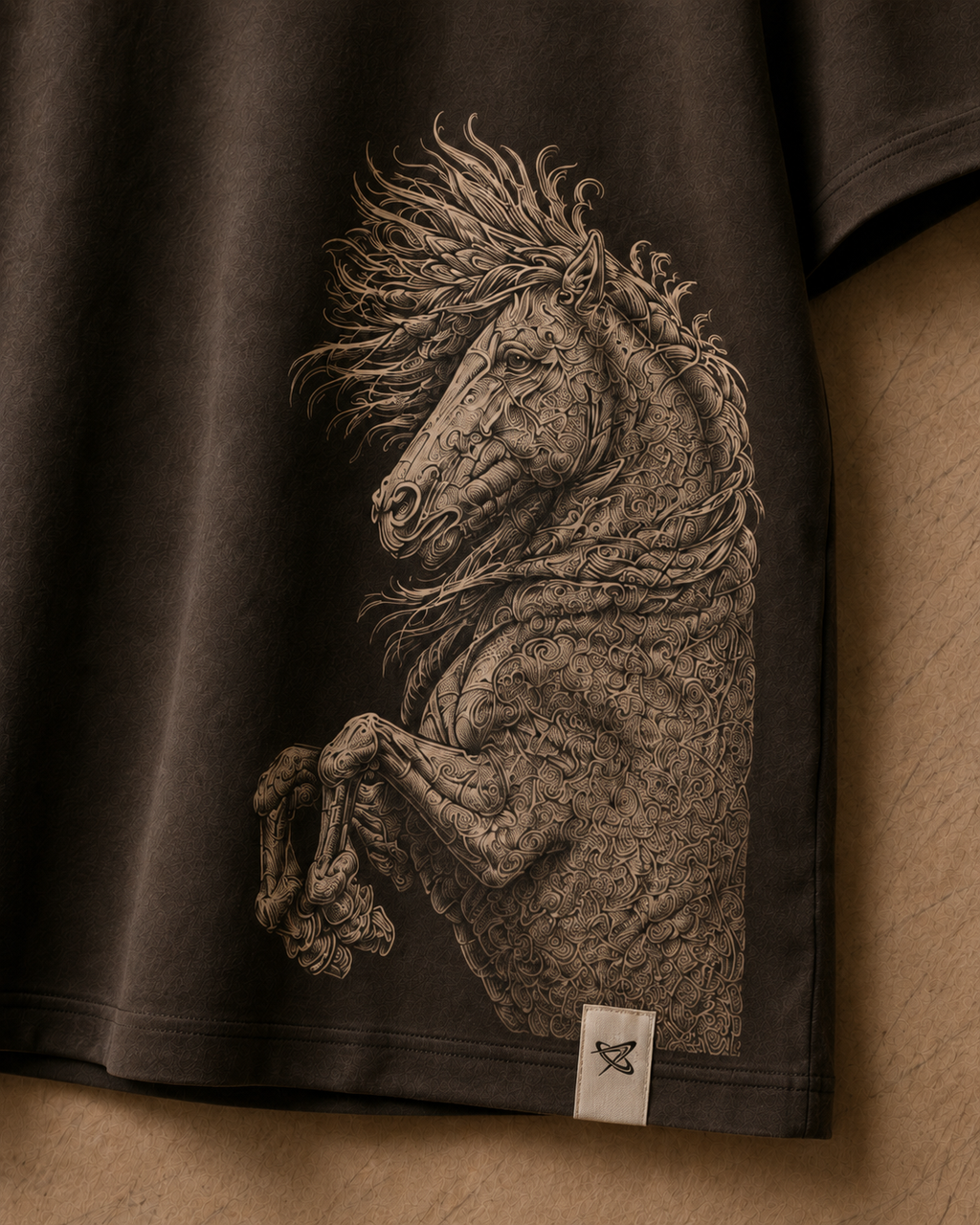 Equestrian Sun Regular Brown T-Shirt