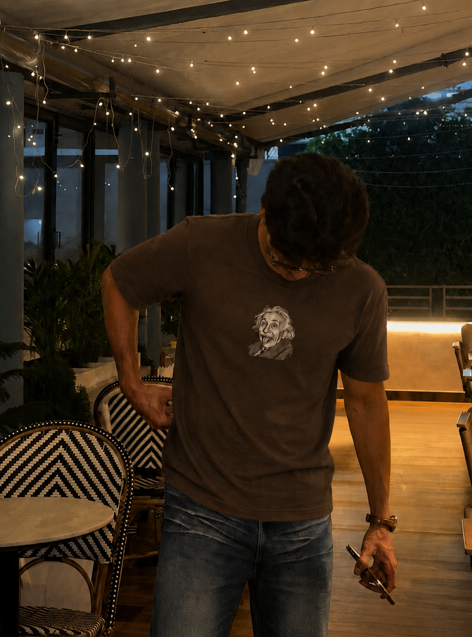 Brown Einstein Graphic Regular T-Shirt