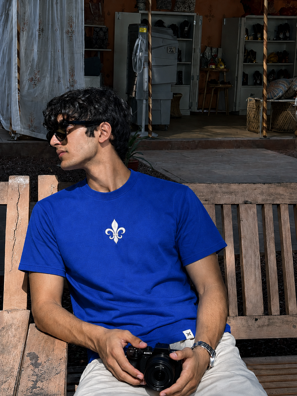 Fleur Mark Royal Blue Regular T-Shirt
