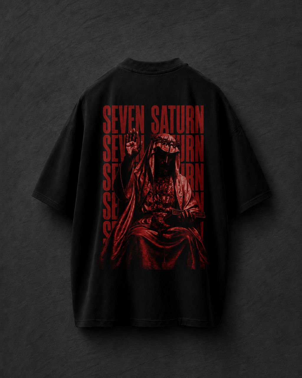 Saint Saturn Oversized Black T-Shirt
