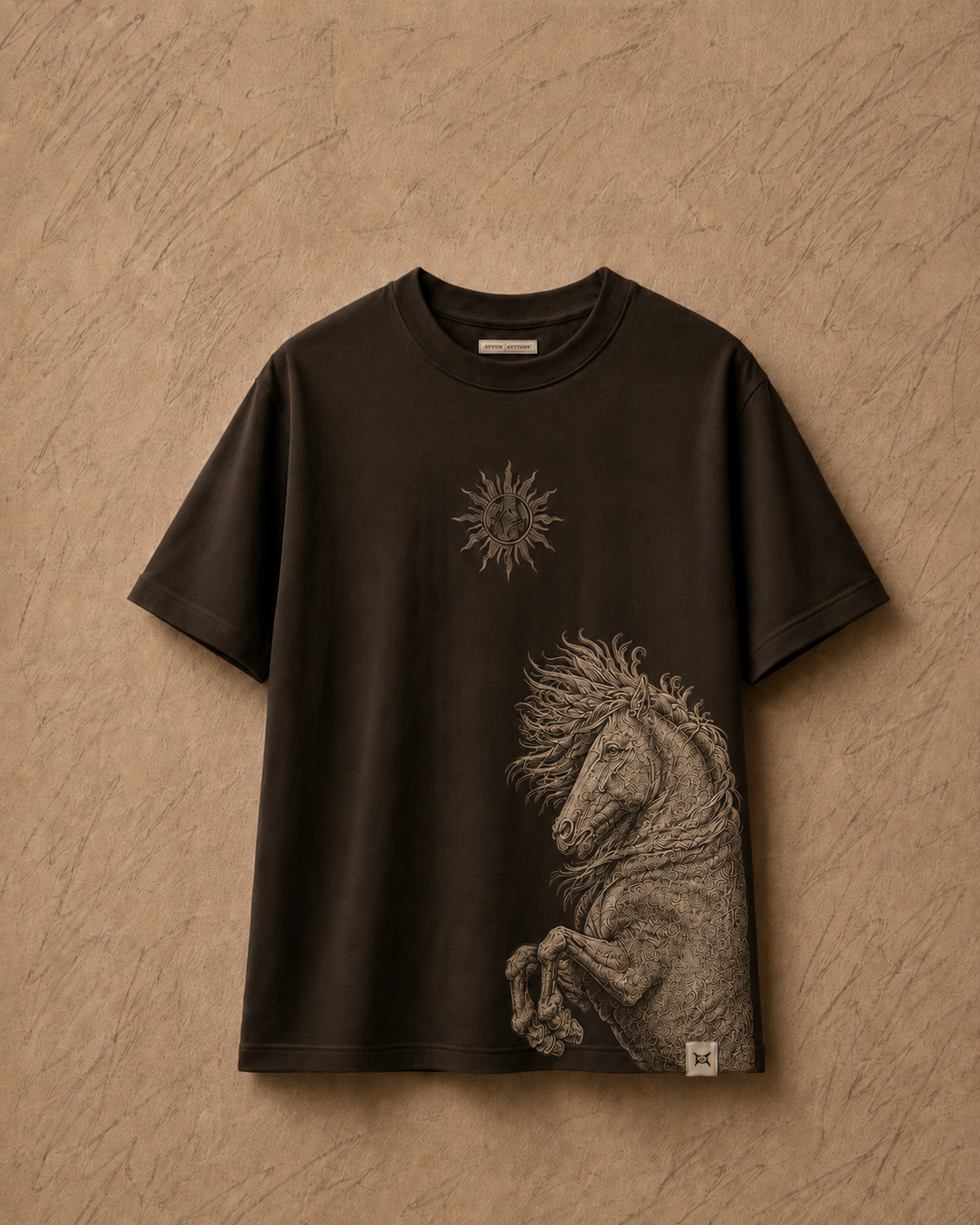 Equestrian Sun Regular Brown T-Shirt